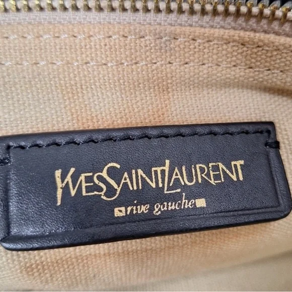 YSL Yves Saint Laurent Muse II Shoulder Bag Black & Tan Canvas Leather Satchel - Picture 10 of 13